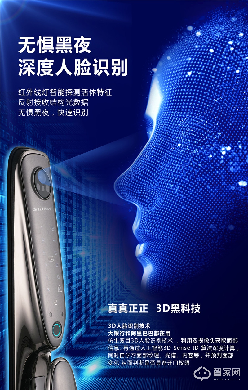 超人Q6-RM全自动人脸识别智能锁 